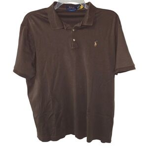 Polo Ralph Lauren Mens XL Classic Fit Brown Short Sleeve Cotton Polo Shirt